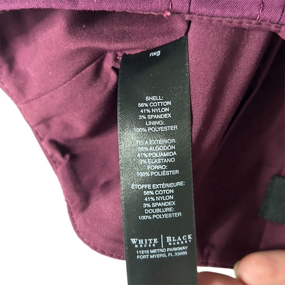 White House Black Market‎ Women's Red Burgundy Pencil Skirt Size 10 Knee Length - Picture 6 of 7